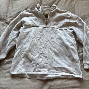 White Quarter-Zip Pullover